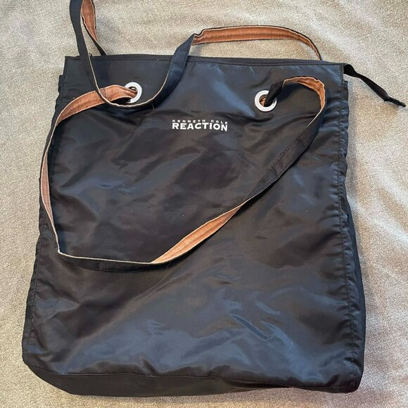 Kenneth Cole Reaction black nylon tote bag/daybag with zipper closure. - Picture 1 of 14